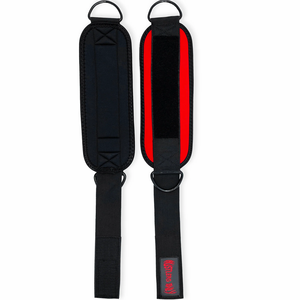 Tobilleras de neopreno acolchadas para levantamiento de pesas, correas ajustables con anillas en D para cable, accesorio para gimnasio y entrenamiento físico. - Product Image 3