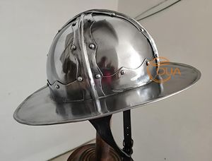 Casco de Guerra Medieval Italiano de Hierro Forjado a Mano y Pulido, Calibre 18, con Correa para la Barbilla y Forro de Cuero para Navidad - Product Image 4