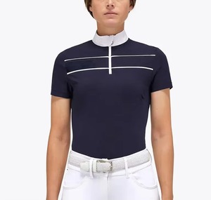 Wholesale New Women <b>Equestrian</b> Top Horse Riding Show Shirt Top Short Sleeves Competition Riding Shirts with Customized logo - Product Image 1