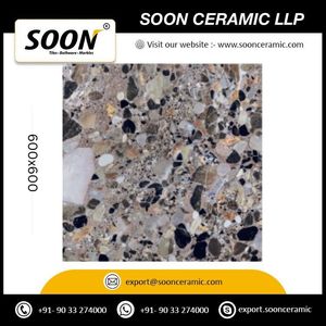 Cobbestene - Porcelana Pulida con Acabado Brillante Natural, 8.5 mm de Grosor, Baja Absorción de Agua, Resistente al Desgaste, 600x600 mm, Diseño Moderno - Product Image 4