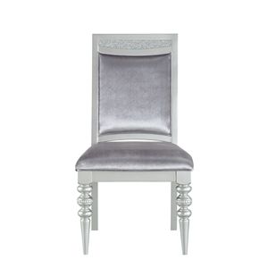 ชุดเก้าอี้รับประทานอาหารผ้ามาเวอริคและเก้าอี้รับประทานอาหารเคลือบแพลตตินัม 2 ตัว - Product Image 3