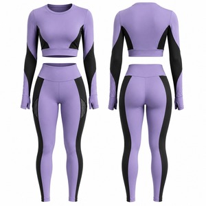 Women's Yoga Gym Wear Set Seamless High Waist Leggings Moisture Wicking Sports Bra Wholesale Activewear Factory - Product Image 1