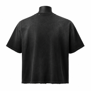 เสื้อยืดโอเวอร์ไซส์สไตล์วินเทจแบบทำสีซีดและขาดๆ |   เสื้อยืดผ้าฝ้ายลายกราฟิกสตรีทแวร์ผู้ชาย ผู้ผลิตแบบ OEM ODM - Product Image 2