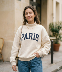 Haut ample et décontracté à col montant pour femme – Chaud, confortable et idéal pour le quotidien - Product Image 1