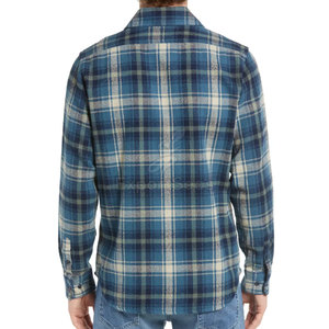 Camisa de Franela Oversize para Hombre, Manga Larga, Cuello Mao, Casual, Verano, 100% Algodón, Botones, Ecológica, Secado Rápido - Product Image 5