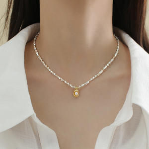 สร้อยคอจี้ไข่มุกแท้ธรรมชาติ ดีไซน์สวยหรู สไตล์ใหม่ ยอดนิยมสำหรับผู้หญิง ประดับด้วยเงินแท้ ดีไซน์ประณีต เหมาะสำหรับใส่ที่ไหปลาร้า - Product Image 6