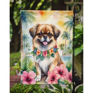 Épagneul tibétain multicolore Luau Drapeau de jardin Boîte aux lettres Drapeau décoratif de cour Bannière pour patio Oeuvre pour parterres de fleurs de taille jardin - Product Image 3