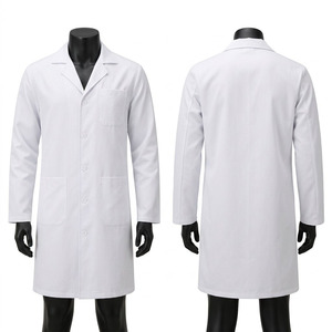 Bata de Laboratorio Blanca de Algodón y Poliéster de Primera Calidad, 200 GSM, Manga Larga, Bata Médica con Logotipo Personalizado Bordado, Ropa de Trabajo - Product Image 1