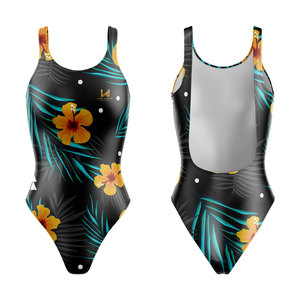 Custom Women's Printed High Quality OEM ODM Spandex/Polyester Flower Printed Back Quick Dry Swimwear Bodysuits - Product Image 4