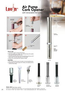 Lovin Air <b>Pump</b> Cork Opener LV210 Stainless Steel with Retractable Foil Cutter - Product Image 6