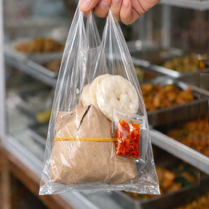 Bolsas de Plástico Biodegradables LDPE para Llevar Comida, Grado Alimenticio, Transparentes, Reutilizables, con Asa, Tamaño Pequeño 15x33cm, Venta al Por Mayor - Product Image 5