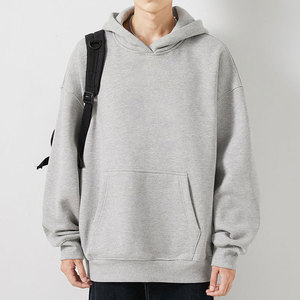 Autumn Plus Size Hoodies for Men Breathable Custom Mens Pullover Polyester/Cotton Embroidered Solid Pattern Hooded Collar - Product Image 5