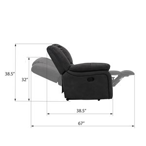 Wallace & Bay Marshall Console reclinabile nera Loveseat comode poltrone reclinabili - Product Image 6