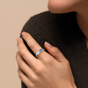 <b>Indian</b> 925 Sterling Silver Genuine Blue Topaz & Round Pearl Gemstone Toi Et Moi Engagement <b>Ring</b> Fine Jewelry Manufacturer Seller - Product Image 4