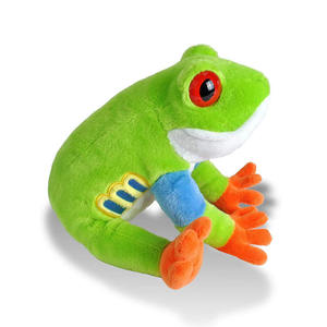 Nuevo Estilo Rana de Árbol Sentada con Ojos Rojos y Cuerpo Verde, Relleno de Algodón, Animal Realista, Juguetes Educativos para Niños, Peluche de Rana de 12 Pulgadas - Product Image 3