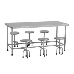 Mesa de Trabajo de Laboratorio de Acero Inoxidable con Taburetes Redondos para Espacios de Trabajo de Laboratorio Científico Duraderos, Higiénicos y Eficientes - Product Image 3