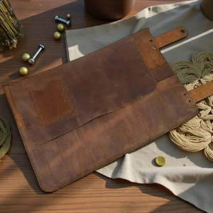 Étui à outils en cuir pleine fleur de qualité supérieure, enroulable, pour charpentier, menuisier, artisan, vente en gros OEM. - Product Image 3