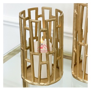 Metal <b>Candle</b> Votive With Glass Jar Home Tabletop Decor Accessories Best Selling Luxury Design Aluminum - Product Image 1