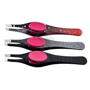 Pince à épiler de précision en acier inoxydable avec coussinets antidérapants et alignement parfait pour l'extraction des éclats - Product Image 4