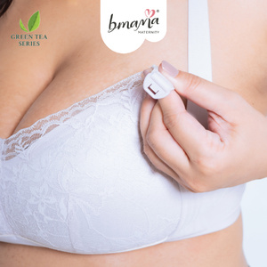 Soutien-gorge d'allaitement grande taille Bmama en dentelle antibactérien – Soutien-gorge à couvrance totale, sans armatures et respirant |   Soutien-gorge C–E Cups Menyusu - Product Image 3