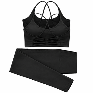 Ensemble de vêtements de sport pour femmes, sans couture, uni, écologique, soutien-gorge de sport, short, extensible dans quatre directions, séchage rapide, OEM, vente en gros, style personnalisé - Product Image 4