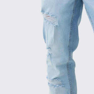 <b>Top</b> Quality Skinny Ripped <b>Distressed</b> Denim Jean Pant Streetwear Style High Waist Men's Jeans Pants - Product Image 3