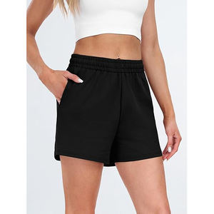 กางเกงขาสั้นผ้าฟลีซสำหรับผู้หญิง ทรงโค้งมน นุ่มสบาย ใส่ลำลอง เอวยางยืด ทรงหลวมปานกลาง อุ่นสบายสำหรับฤดูหนาว เป็นมิตรกับสิ่งแวดล้อม น้ำหนัก 140 กรัม - Product Image 3