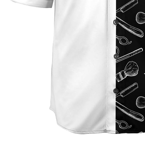 Nouveaux vêtements de travail pour barbier, t-shirt personnalisé avec logo par sublimation, blouse lavable, maillot de baseball, tenue de salon de coiffure - Product Image 4