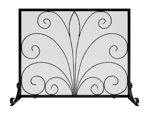 Paravent de cheminée en métal de style victorien, écran décoratif anti-étincelles avec panneau en maille robuste, bouclier de foyer autoportant - Product Image 4