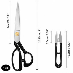 Premium 8 Inch <b>Sewing</b> <b>Scissors</b> and Thread Snips Durable Tailor Shears for Fabric Denim and Craft Cutting - Product Image 2