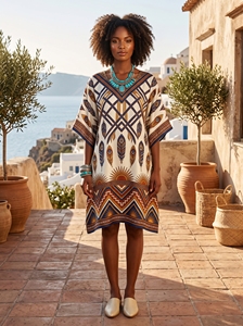 Custom Women Rayon Printed <b>Kaftan</b> Beach Cover Up <b>Summer</b> Resort Wear OEM ODM Customized Manufacturer Gabon Congo Liberia - Product Image 5