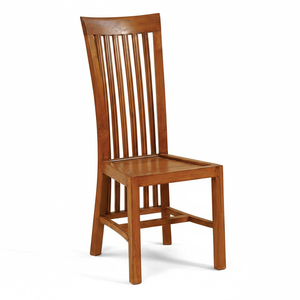 Chaise de salle à manger Balero en teck naturel minimaliste et contemporaine, dossier incurvé ergonomique de haute qualité, écologique, luxe - Product Image 1