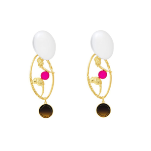 18K Gold Plated Oval Pearl Bird Earrings-Trendy Vintage Stainless Steel Jewelry - Product Image 3