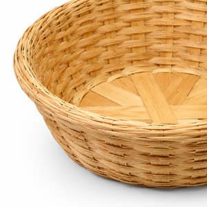 Cesta de Almacenamiento de Bambú Hecha a Mano, Redonda, Tejida, Multiusos, para el Hogar y la Cocina - Product Image 3