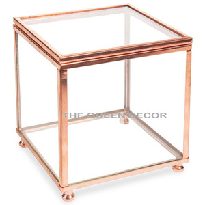 Manufacturing Luxury <b>Rose</b> Gold Color Women's Makeup Jewelry Storage Box With <b>Clear</b> Glass & Use Tableware Household Wedding Gifts - Product Image 1