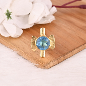 Blue Topaz Hydro <b>Adjustable</b> <b>Ring</b> Handmade Gemstone Jewelry for Women - Product Image 4