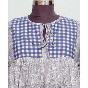 Robe d'été décontractée mi-longue pour femme, moderne, en coton tricoté, coupe trapèze, col en V, bretelles réglables, confortable, respirante, avec dentelle et imprimé floral - Product Image 2