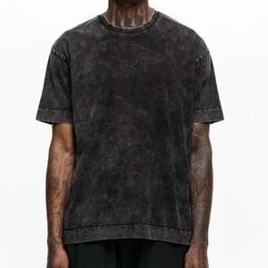 Camiseta Vintage Antiarrugas Unisex para Hombre, 100% Algodón, Lavado Ácido, Impresión Personalizada, 250 g/m², Peso Pesado, Transpirable, Tallas Grandes - Product Image 1