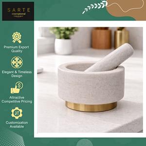 Jarras de Sal de Mármol Natural Ecológicas de la Mejor Calidad, Hechas a Mano, Duraderas, de Diseño Tradicional, Ligeras, con Mortero y Pilón, Decoración para el Hogar - Product Image 3