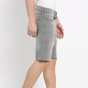 Pantalones Cortos Bermuda de Lona Gris Sólido para Hombre, Cintura Media, Cierre de Botones, Estilo Casual con Bolsillos, Tejido Transpirable, Tipo Denim - Product Image 4