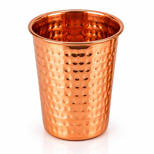Verre à boire en cuivre pur martelé, fait main en Inde - Product Image 1