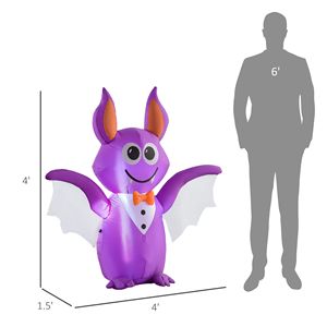 Lampada LED Gonfiabile a Forma di Pipistrello per Halloween, 6 Piedi, in Plastica e Oxford per Uso Interno ed Esterno - Product Image 3