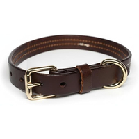 Collier pour chien en cuir véritable, personnalisé, couleur unie, de luxe, avec rivets, durable, vente en gros