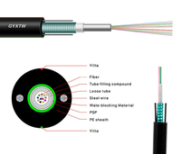 1KM 2KM 3KM 5KM UG GYXTW 6 8 12 24 núcleo cable de armadura de fibra óptica GYXTW