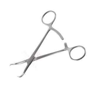 Instruments chirurgicaux orthopédiques allemands : Lot de 2 pinces de réduction osseuse 5,5'' plaquées or, manuelles, certifiées CE ISO, en promotion - Product Image 1