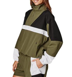 Nouveau Street Wear tenue décontracté pour femmes blanc sur taille femmes coupe-vent court ensemble vêtements de sport Joggers ensemble coupe-vent - Product Image 4