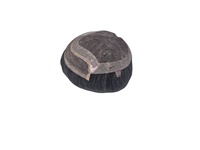 Perruque toupet pour homme en cheveux humains indiens Remy Taz Hair Bangladesh Deep Wave Single Weft 50% gris