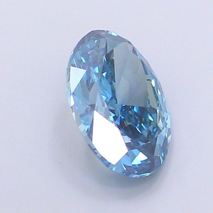 Diamant ovale de 3 carats, cultivé en laboratoire par CVD, couleur bleu vif fantaisie, clarté VVS2, polissage excellent, pierre précieuse de luxe premium, non montée - Product Image 4