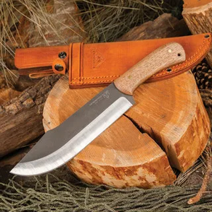 Couteau de chasse et de camping professionnel en acier à haute teneur en carbone, manche en bois, lame fixe forgée à la main, étui en cuir ODM, directement de l'usine - Product Image 5