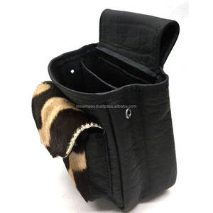 Pochette de chargeur en cuir de buffle en nylon faite à la main bouton en laiton personnalisé belle conception accessoires de chasse à fort grossissement - Product Image 4